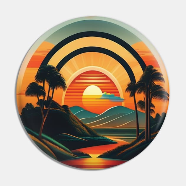 Retro sunset nature Pin by SylwiaArt