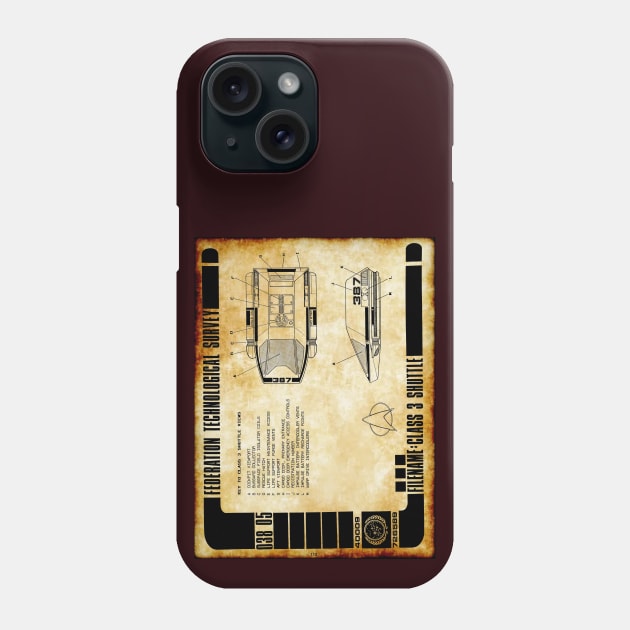 Parchment Showing Next-Gen Shuttle Craft Phone Case by Starbase79