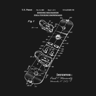 Snowboard Patent, Snowboarding binding mechanism T-Shirt