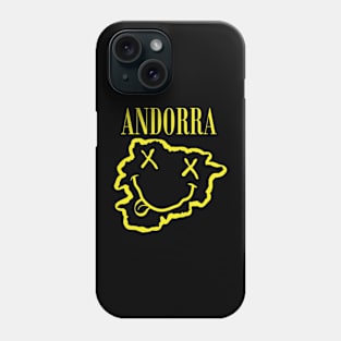 Vibrant Andorra: Unleash Your 90s Grunge Spirit! Smiling Squiggly Mouth Dazed Smiley Face Phone Case