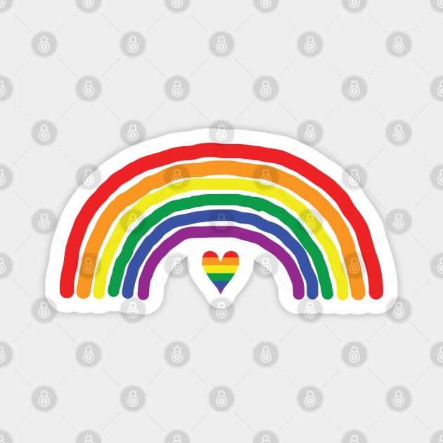 Rainbow and Heart Color like Pride Flag Magnet by ellenhenryart