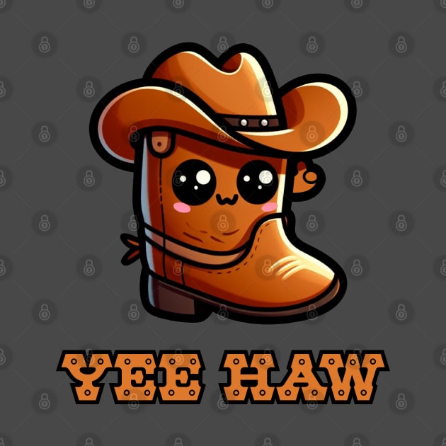Cute Yee Haw Cowboy Boot by Doodle Workshop