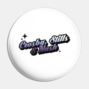 Crosby, Stills And Nash - Retro Classic Typography Style Pin