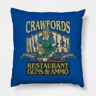 Crawfords Restaurant, Guns & Ammo 1980 Pillow