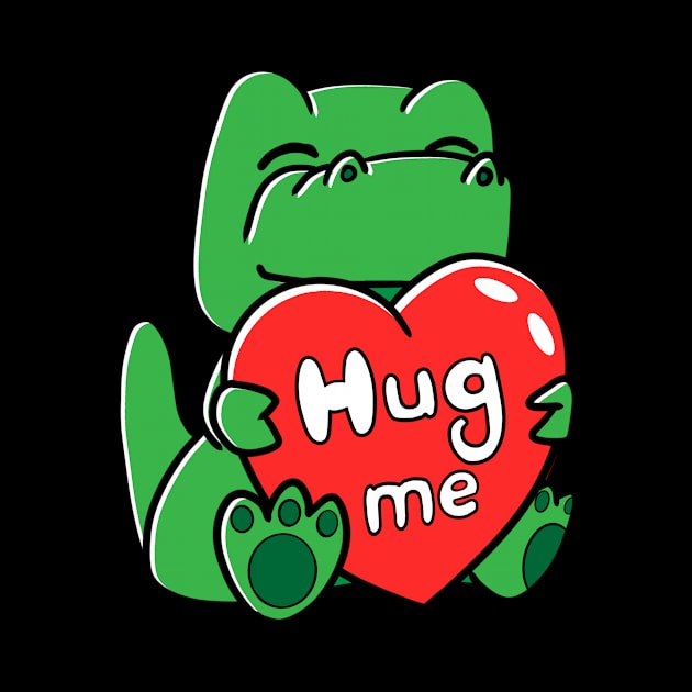 Hug Me  Tight  Green Dinosaur by Bubbly Tea