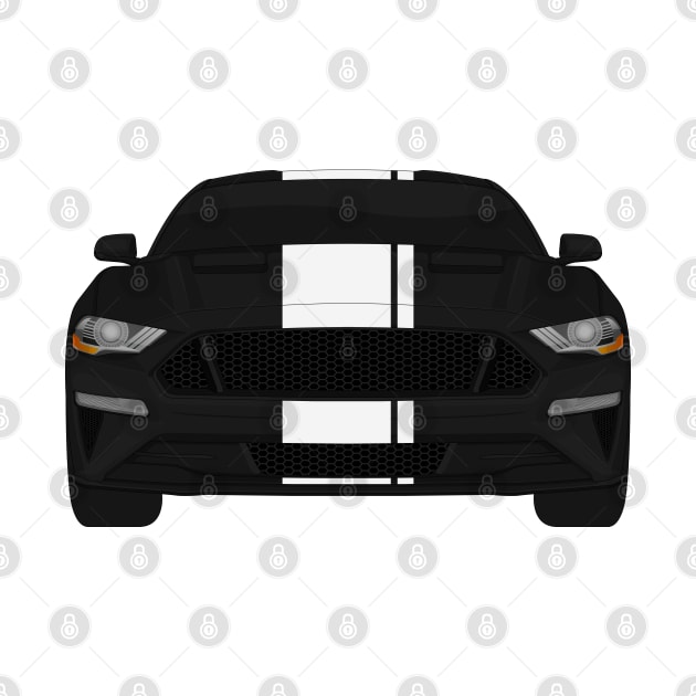 Mustang GT Shadow-Black + White Stripes by VENZ0LIC