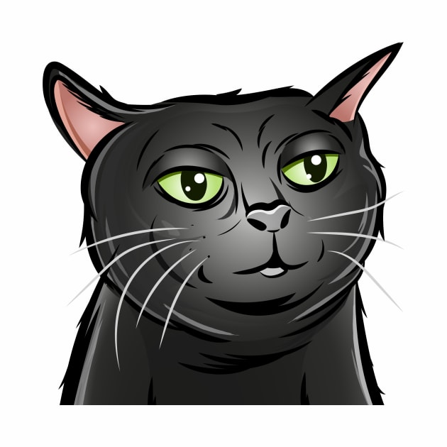 Tiktok Black Cat | Viral Cat | Black Cat Zoning Out | Cat Meme by Cripta Art