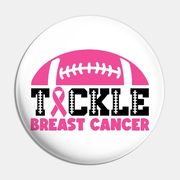 Tackle Breast Cancer Football Sport Awareness Support Pink Ribbon Pin by Color Me Happy 123