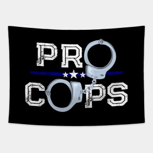 Pro Cops Blue Line Handcuffs Police Tapestry