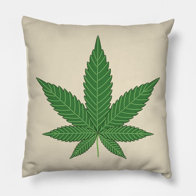 Cannabis Weed Leaf Pillow by Jokes4us