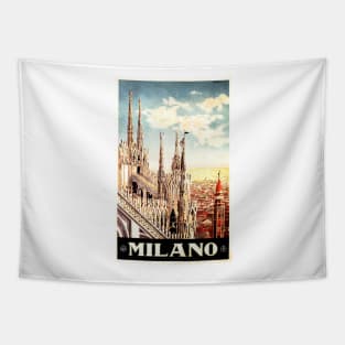 MILANO Italian Milan Cathedral Vintage Italy Travel Tapestry