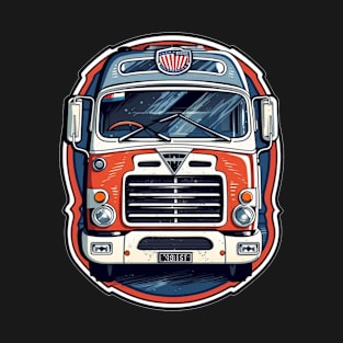 Distressed grunge classic cabover truck or lorry a big rig T-Shirt