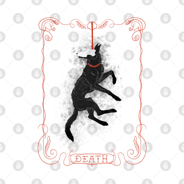 Death Tarot Doggo Card - Halloween Design - Background by Earthy Fauna & Flora