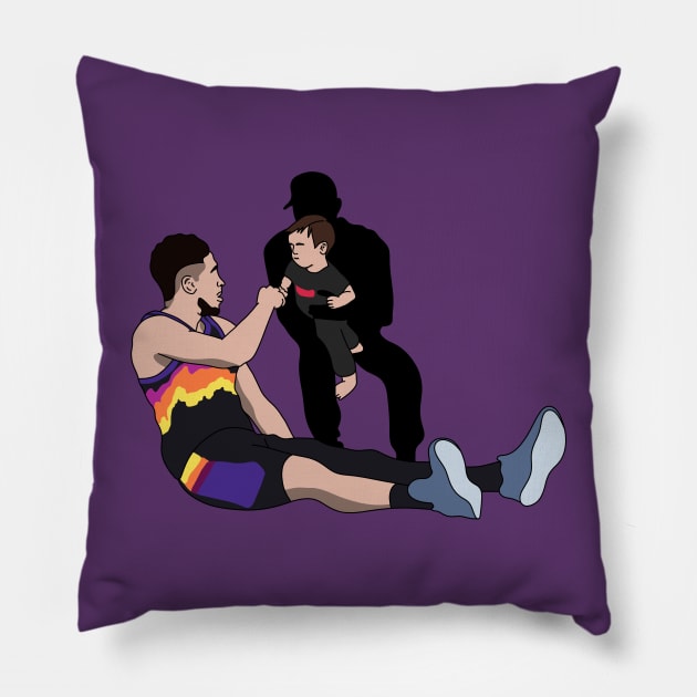 fist bump booker and kids Pillow by rsclvisual