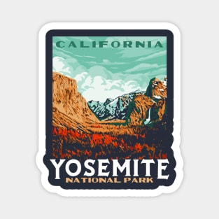 Yosemite National Park - Yosemite Valley Vintage California WPA Style Poster Art Magnet