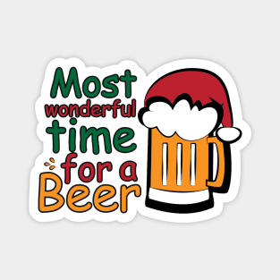 It's The Most Wonderful Time Santa Claus Beer T-shirt, Funny Christmas Gift Top Magnet