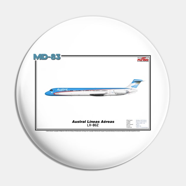 McDonnell Douglas MD-83 - Austral Líneas Aéreas (Art Print) Pin by TheArtofFlying