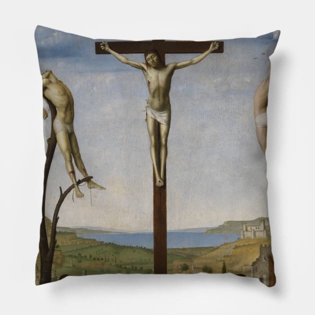 Calvary by Antonello da Messina Pillow by Classic Art Stall