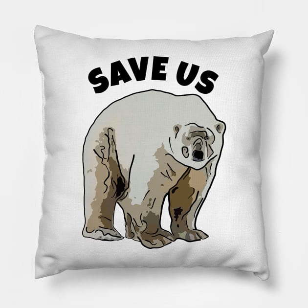 Save the Polar Bears Pillow by ardp13