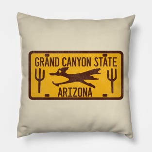 Vintage Arizona Roadrunner License Plate Pillow