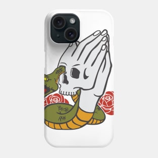 old school tattoo praying hands Phone Case