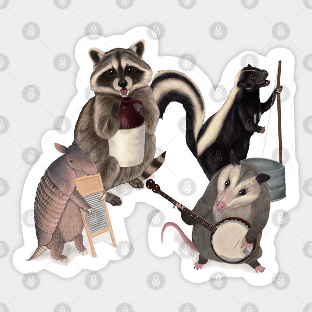 The Roadkill Rebels - Animals playing Instruments - Jug Band - Sticker