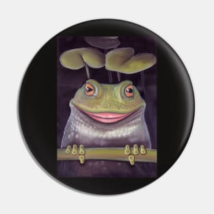 Funny smiling frog with big lips Pin