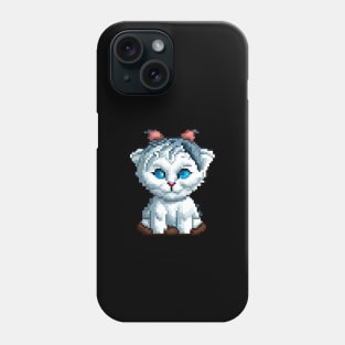 A cat with bright blue eyes and a red nose. Phone Case