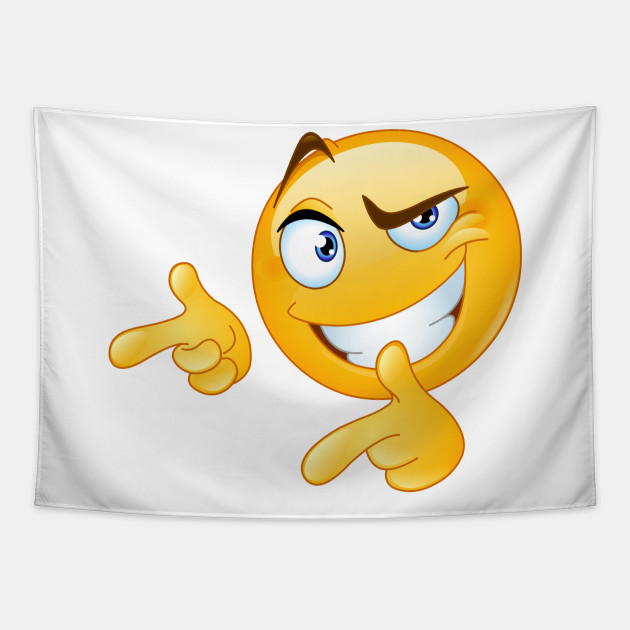 Thumbs Up Pointing Emoticon - Emoji - Tapestry | TeePublic