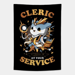 Cleric's Call - Cute Cat Gamer Tapestry