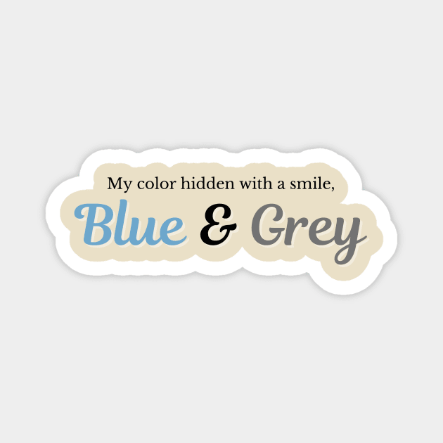 Blue & Grey Magnet by Purple Studio