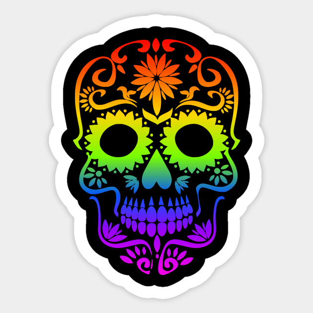 Day Of The Dead Rainbow Skull Dia De Los Muertos T-Shirt Day Of The Dead Rainbow Skull Dia De Los Muertos T-Shirt
