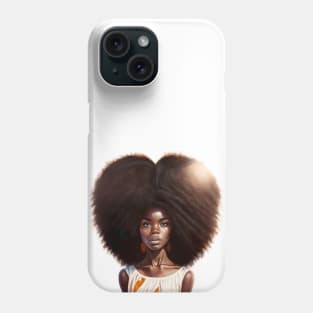 [AI Art] African sunset woman with big hair Phone Case