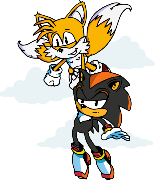 Tails and Shadow Sonic Kids T-Shirt by Ashfosaurus