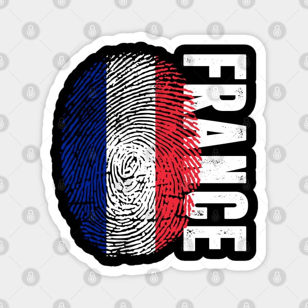 France Flag Fingerprint My Story DNA French Magnet by Your Culture & Merch