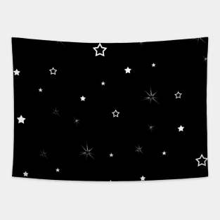 black and white star shapes Tapestry