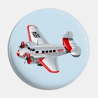 Cartoon retro plane Pin