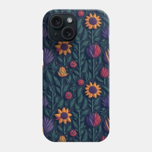 Scandinavian Summer Colorful Spring Flowers Phone Case