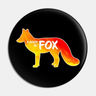 Fox Critter - Watercolor Background Pin