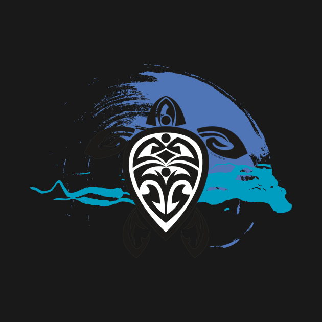 Tribal Turtle / Blue Wave by srwdesign