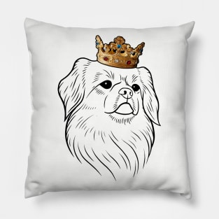 Tibetan Spaniel Dog King Queen Wearing Crown Pillow