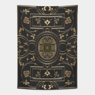 Old Gilded Botanical Book Cover Design Tapestry