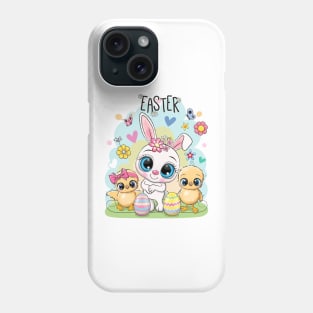 Cute Easter Bunny and Chicks Phone Case