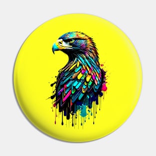 rainbow bald American eagle Pin