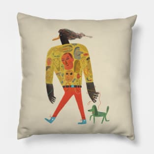 Funny hippie duck Pillow