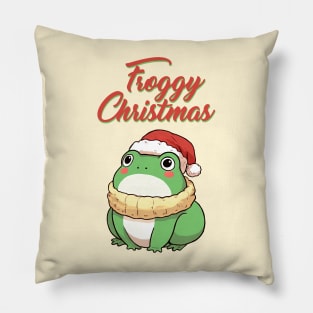 Froggy Christmas Frog Pillow