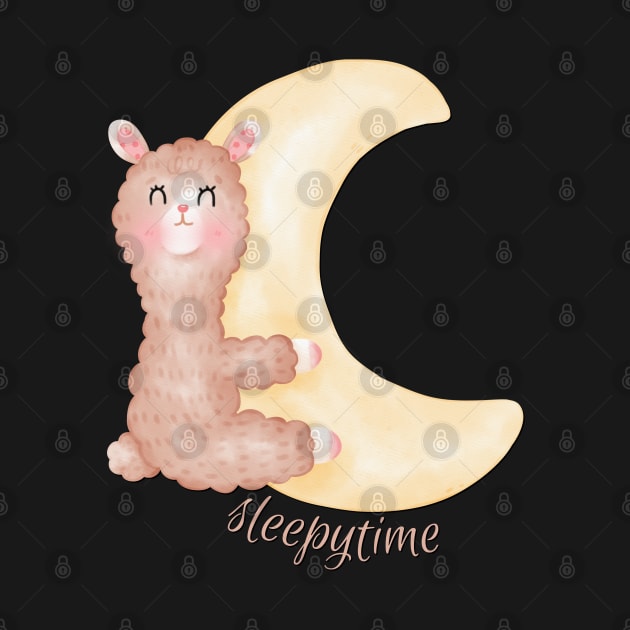 Cute and Smart Cookie Sweet little llama sleeping on a moon cute baby outfit by BoogieCreates