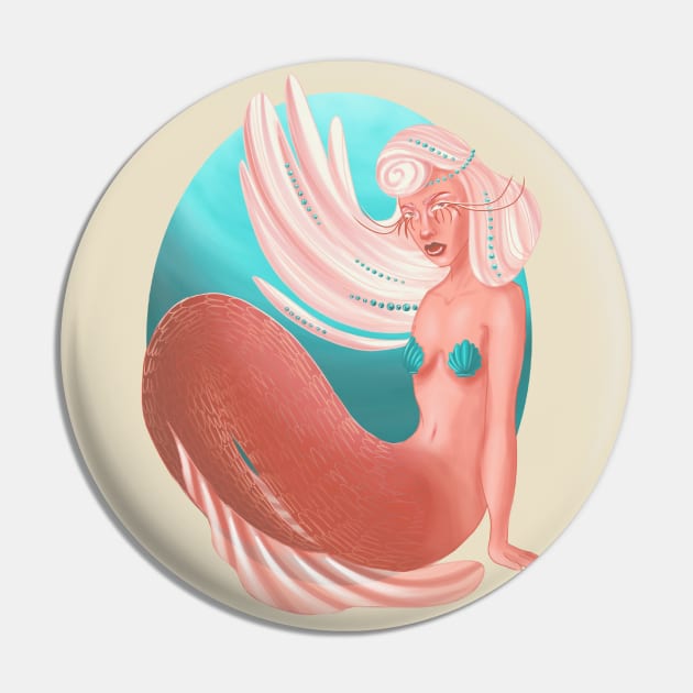 Pearl Mermaid Pin by SosiCreatesArt