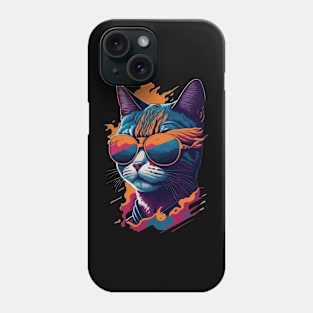 Vintage Vibes and Feline Flair Retro Cool Cat Phone Case