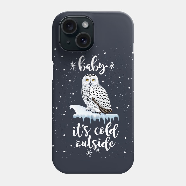 Winter nights snowy owl, winter forest in the nights, perfect for natura Phone Case by Collagedream